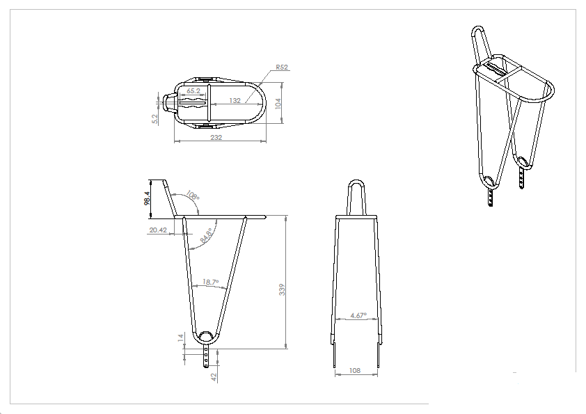 Front Rack Edelstahl poliert, f. 28"/ 650 B oder 26"