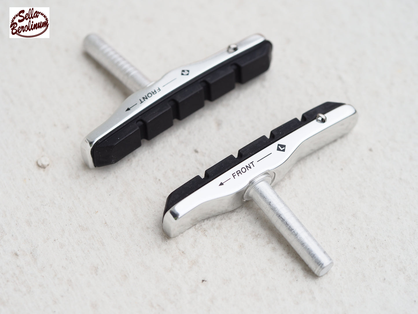 Cantilever Brake Shoes Polished Aluminum, 1 Pair