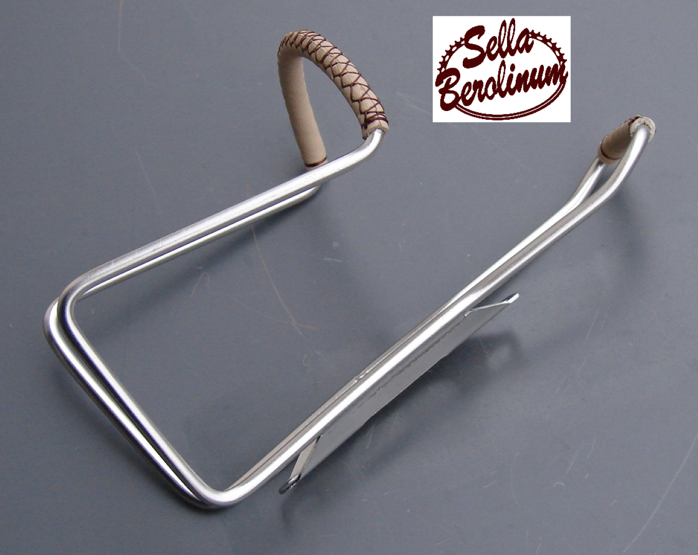 Edelstahl Trinkflaschenhalter mit Leder