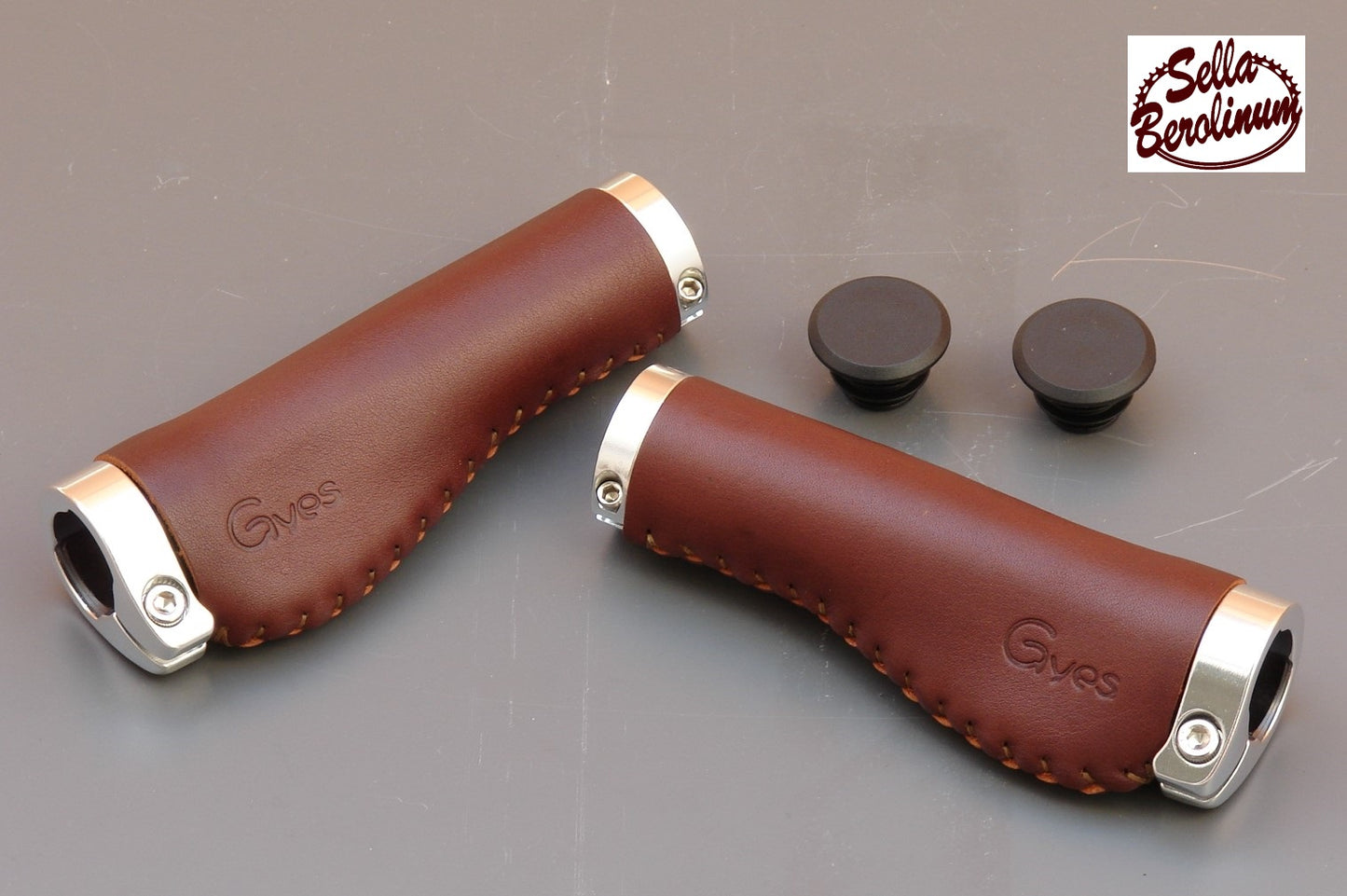 Gyes Leather Grips B 3 Ergo Dark Brown 140 - 140 mm long