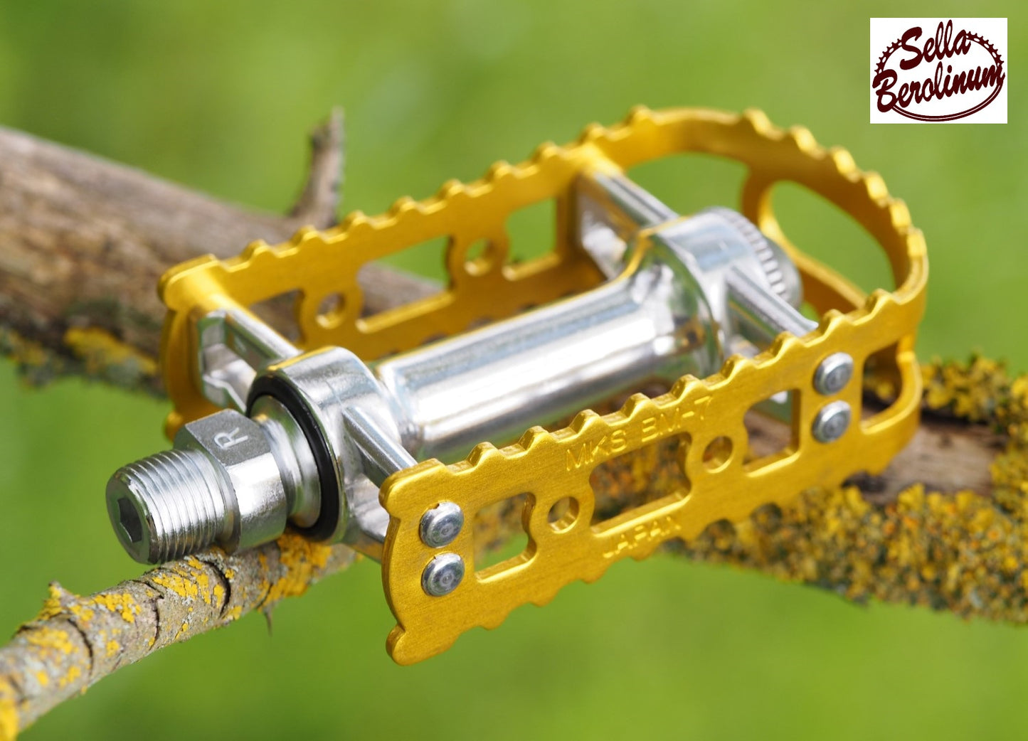 MKS BM-7 BMX / MTB Pedals 9/16" Axle Gold / Silver, 1 Pair