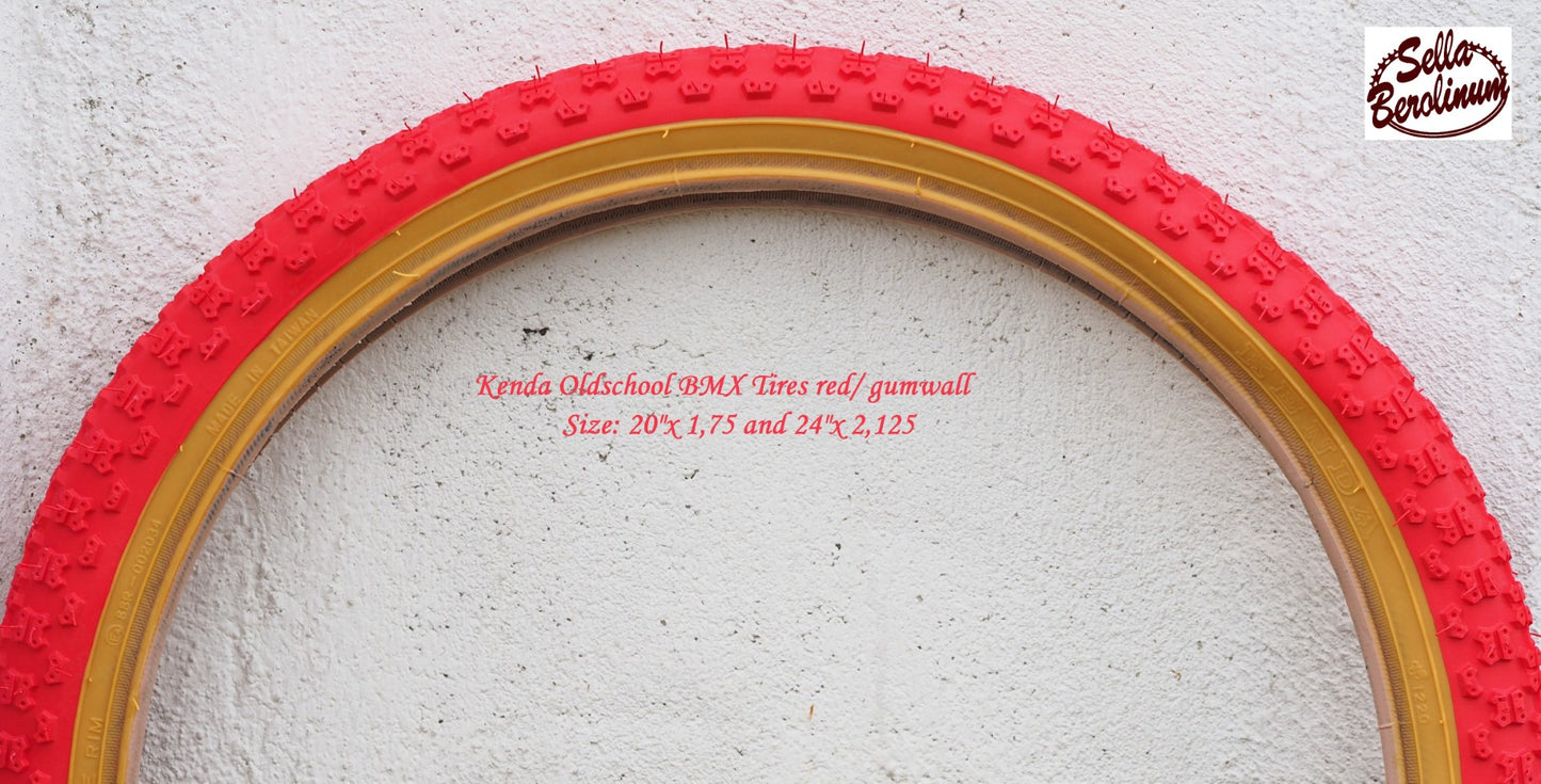 20"x 1,75 Classic BMX Reifen 47 - 406 Rot / Gumwall
