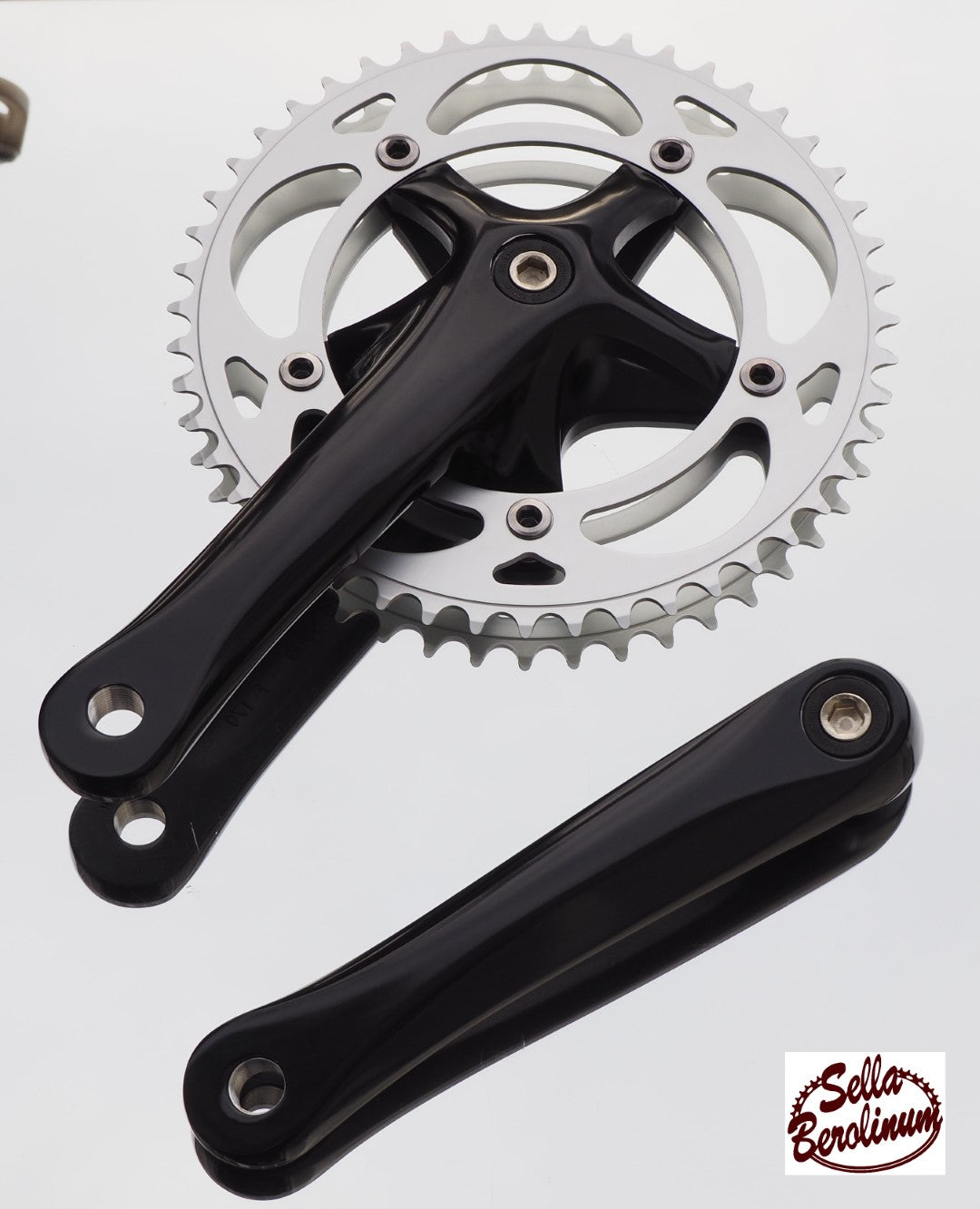 44 / 46 oder 48 Z Kurbelgarnitur C Aluminium Schwarz glänzend / Silber