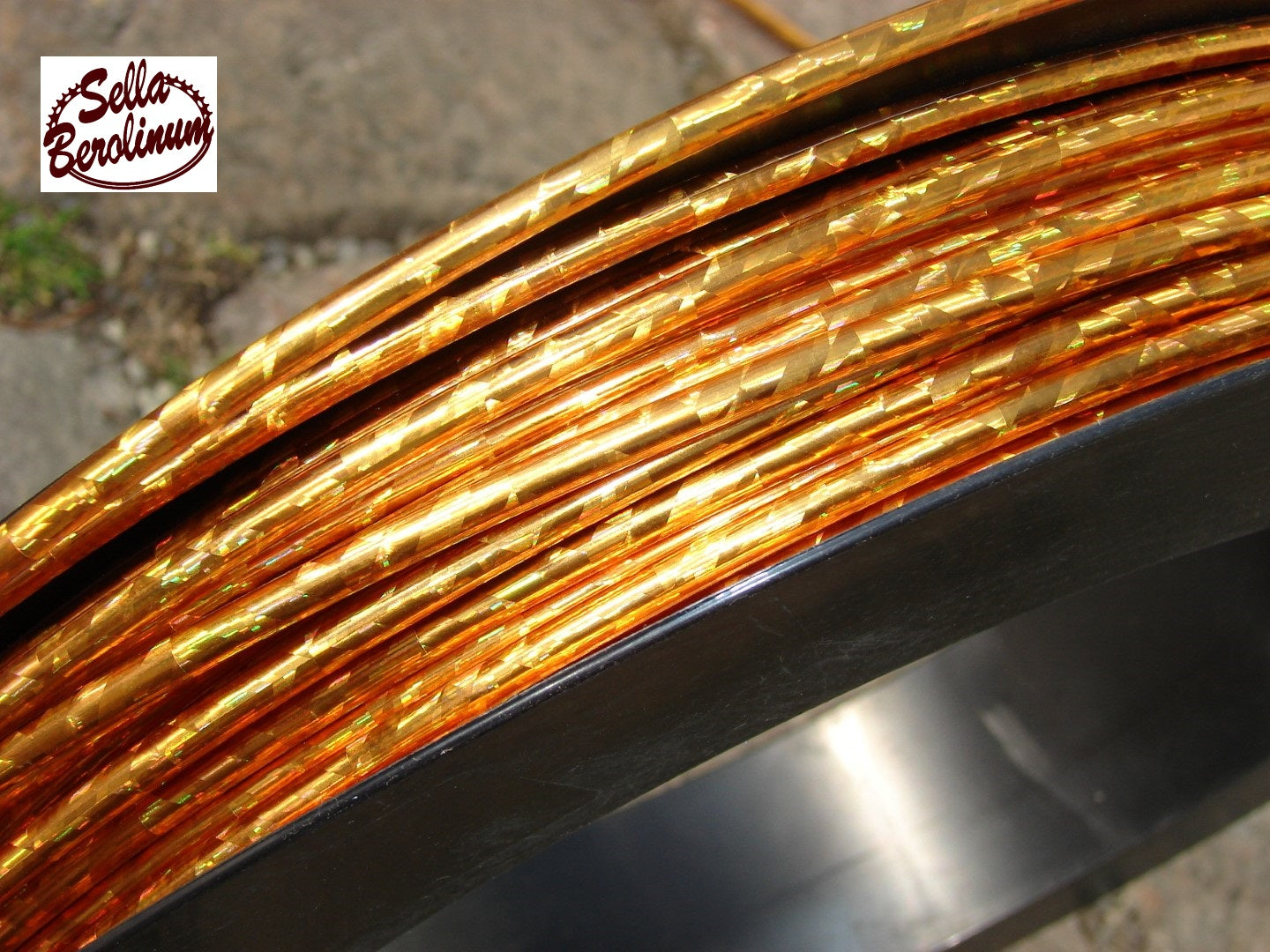 2,45 m Bremszug Hülle 5 mm Gold / Glitter
