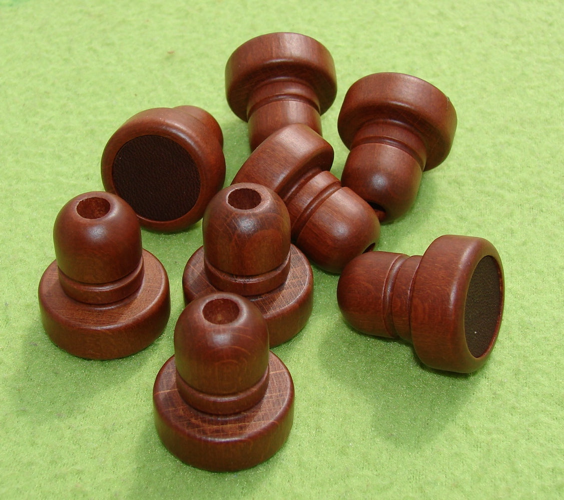 Gyes Solid Wood Handlebar Plugs - Dark Brown, Pair