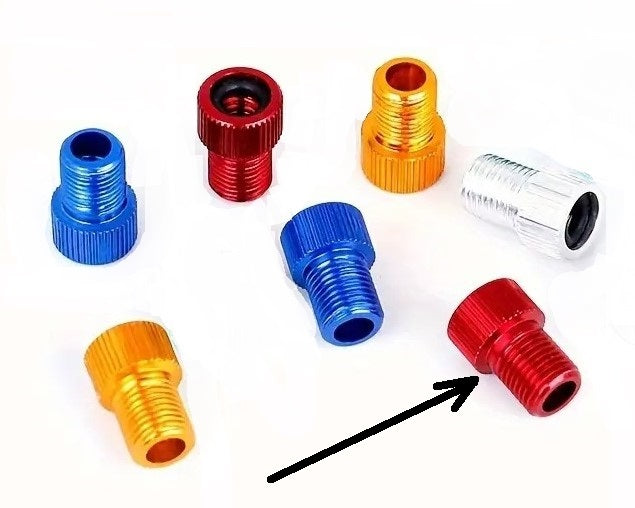 Ventil Adapter SV zu AV Ventil Alu Rot, 1 Stück