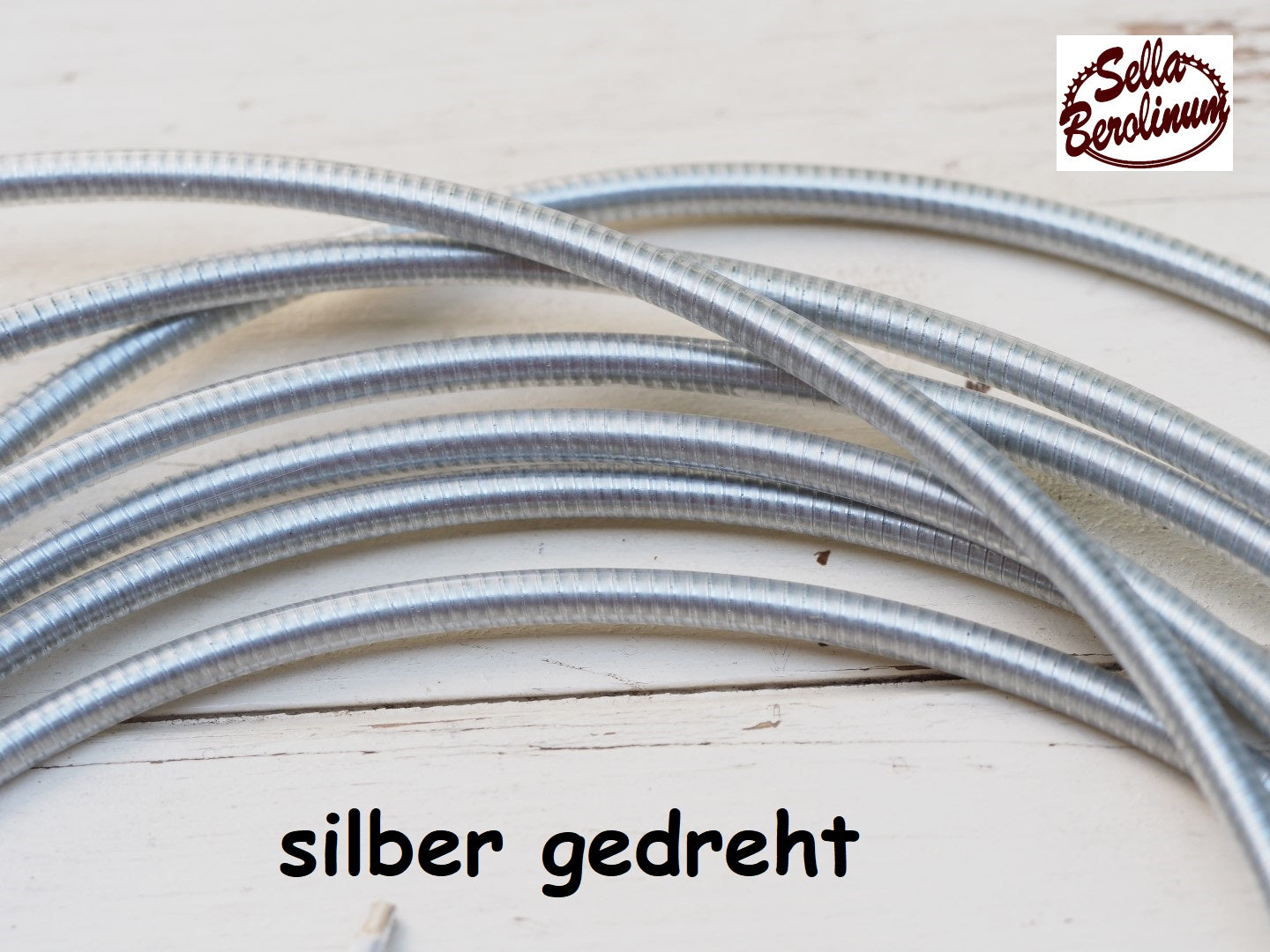 2,45 m Bremszug Hülle 5 mm Silber gedreht