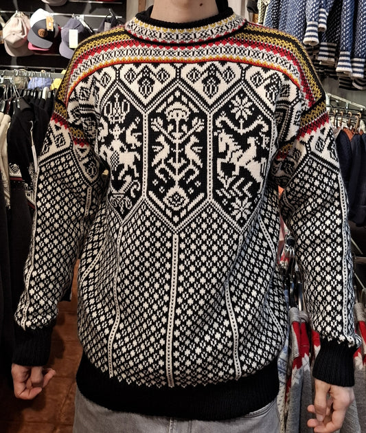 Dale of Norway 1994 Lillehammer Wollpullover – Black / Off White / Mustard