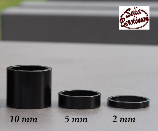 1 " Alu Spacer in 2 oder 10 mm Schwarz