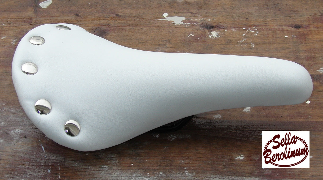 Velo Rivet Rennsattel Weiß mit Chromniete