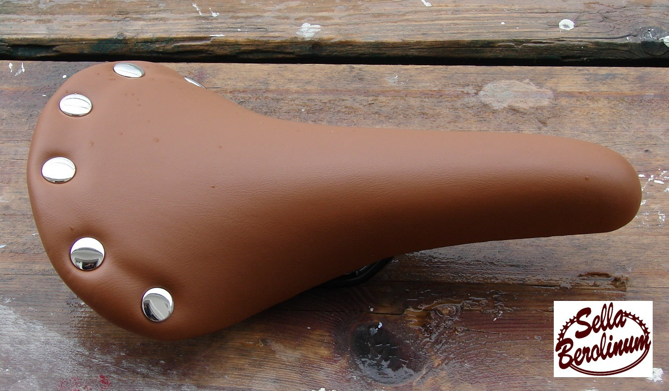 Velo Rivet Rennsattel Dunkelcaramel mit Chromniete