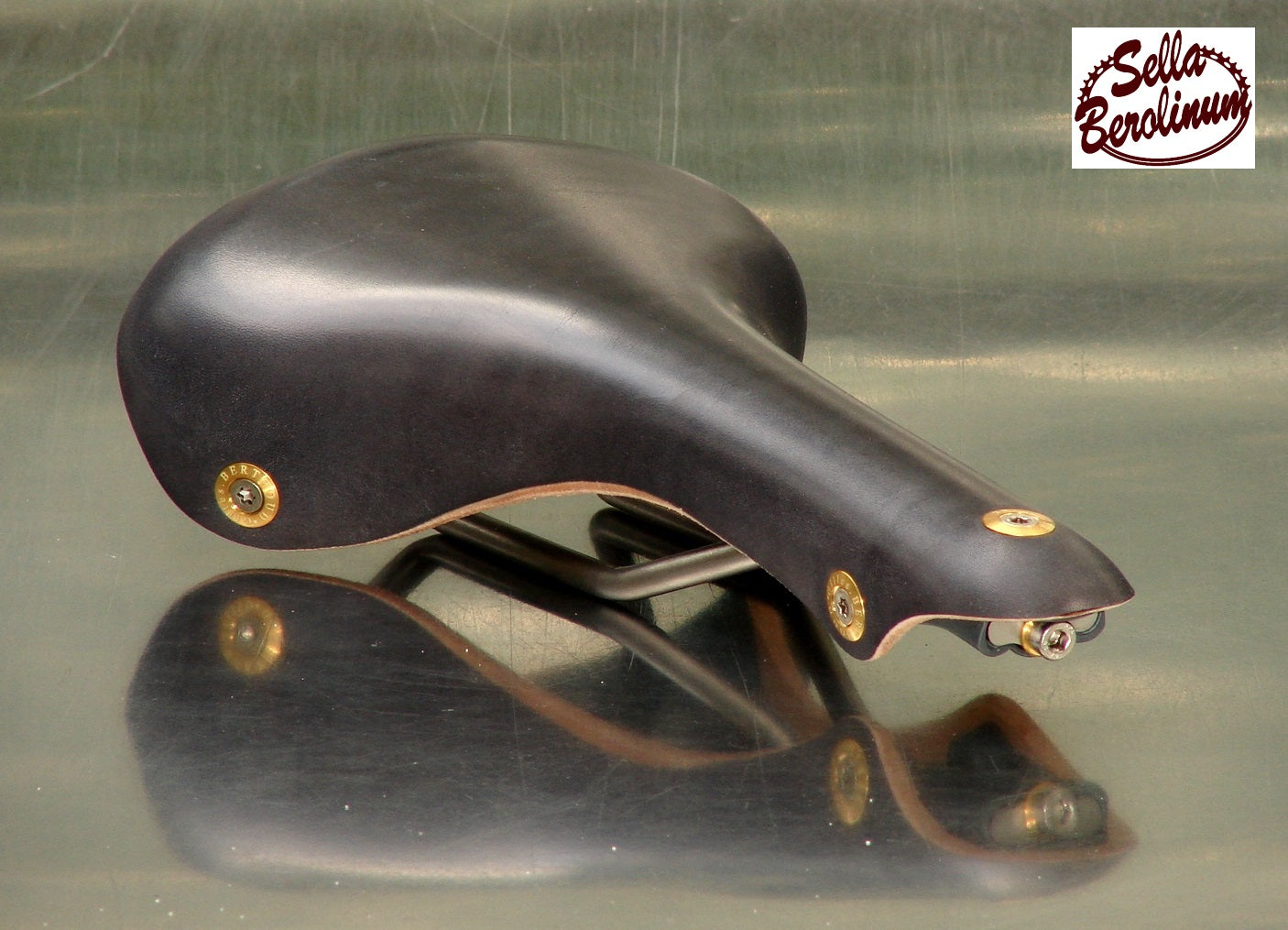 Berthoud Solour Leder / Edelstahl Rennsattel Schwarz