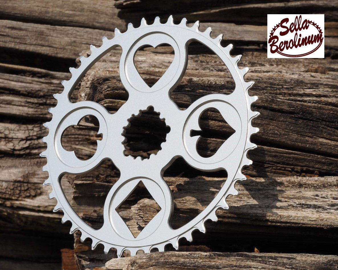 46 oder 48 Z "Flush Royal" Kettenblatt Silber seidenmatt – SRAM 3-Bolt Direct Mount
