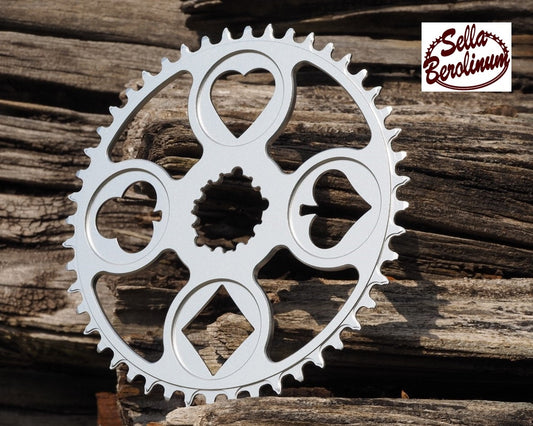 46 oder 48 Z "Flush Royal" Kettenblatt Silber seidenmatt – SRAM 3-Bolt Direct Mount