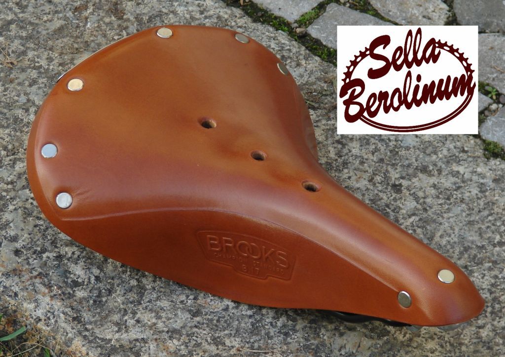 Brooks B17 Special Titanium Ledersattel in Honig mit Kupfernieten