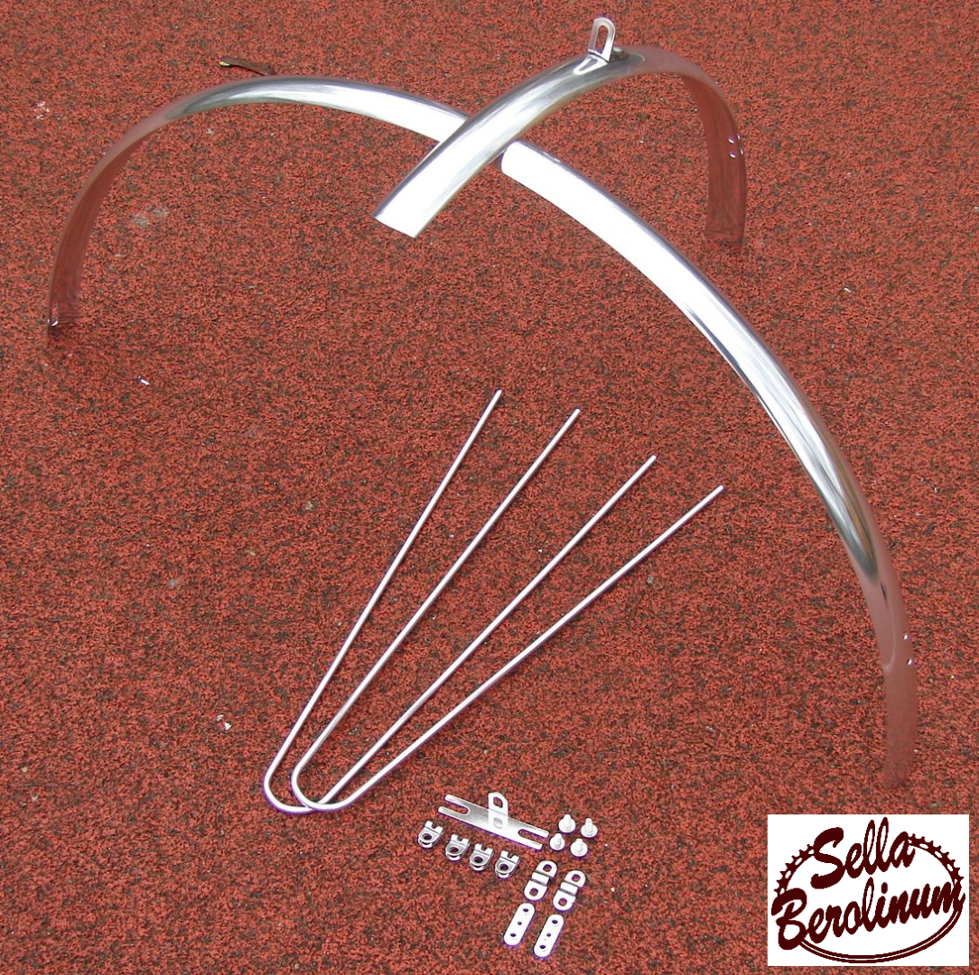 700 C -36 mm Alu Schutzblech Set silber poliert