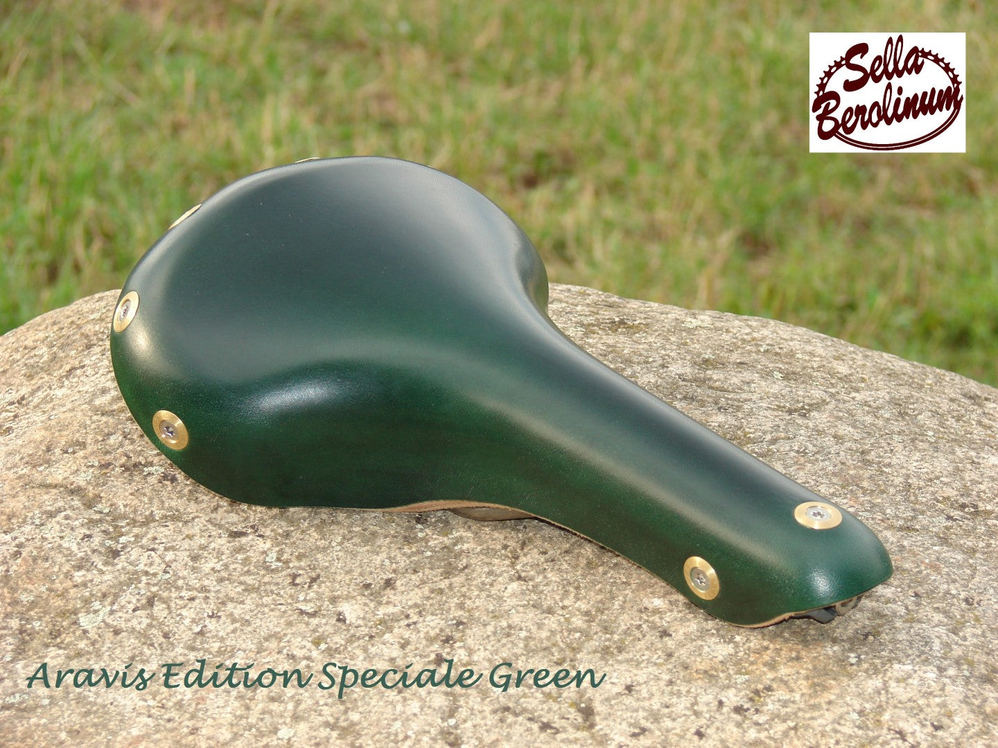 Berthoud Aspin Leder / Edelstahl Touring Sattel "Edition Special Grün"