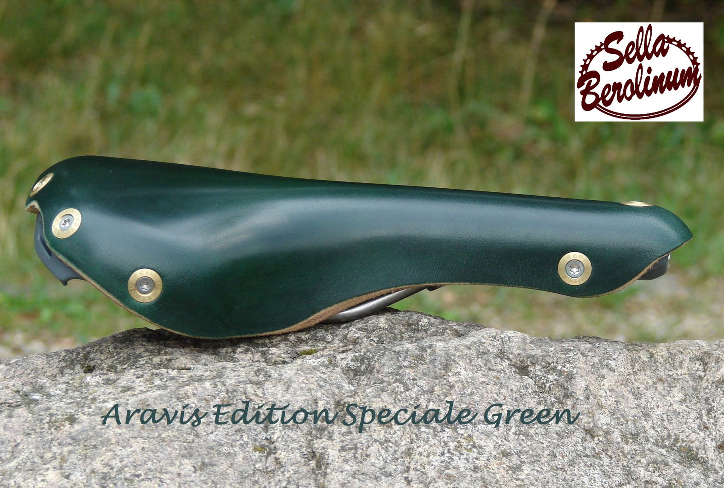 Berthoud Aspin Leder / Edelstahl Touring Sattel "Edition Special Grün"