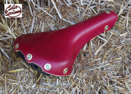 Berthoud Aspin Leder / Edelstahl Touring Sattel"Edition Special Rot"