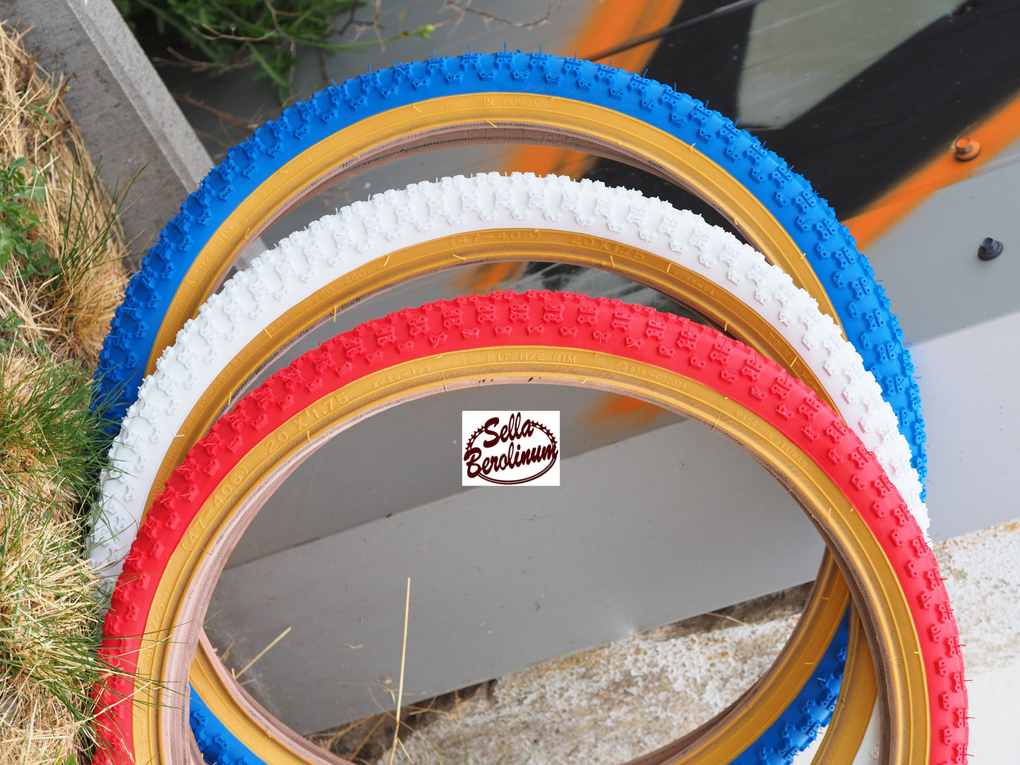 10x Knick Ware 24"x 2,125 Oldschool BMX Reifen 57-507 Weiß / Gumwall