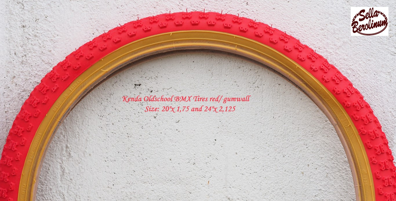 10x Knick Ware 24"x 2,125 Oldschool BMX Reifen 57-507 Rot / Gumwall