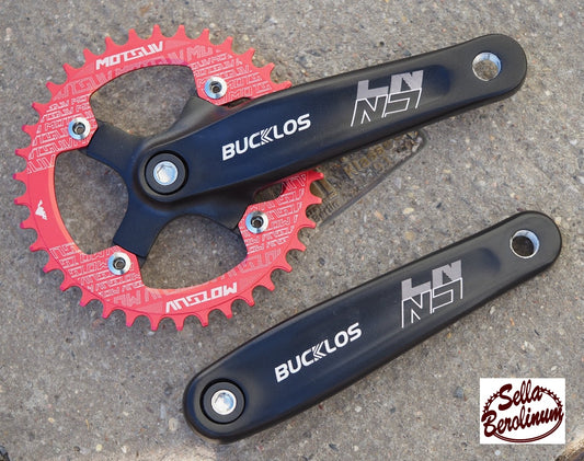 38 Z MTB Kurbelgarnitur Aluminium Schwarz / Rot matt