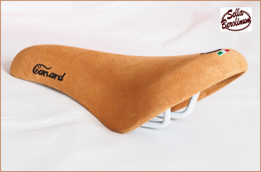 Selle Montegrappa Canard Wildleder Sattel in Honigbraun