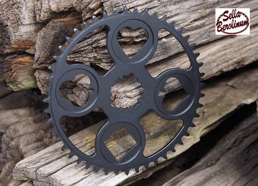 Flush Royal Kettenblatt Schwarz matt mit 46 oder 48 Zähnen für SRAM 3-Bolt Direct Mount
