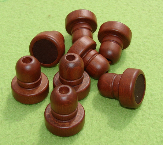 Gyes Solid Wood Handlebar Plugs - Dark Brown, Pair