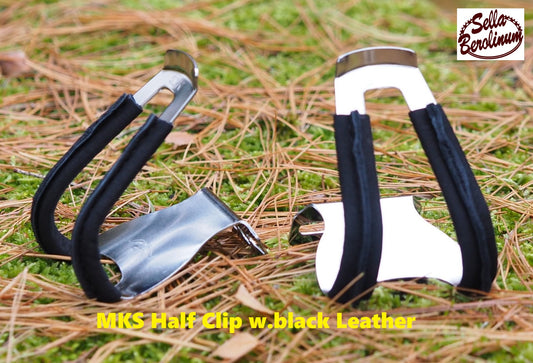 MKS Half Clip Pedalhaken mit schwarzem Lederbezug