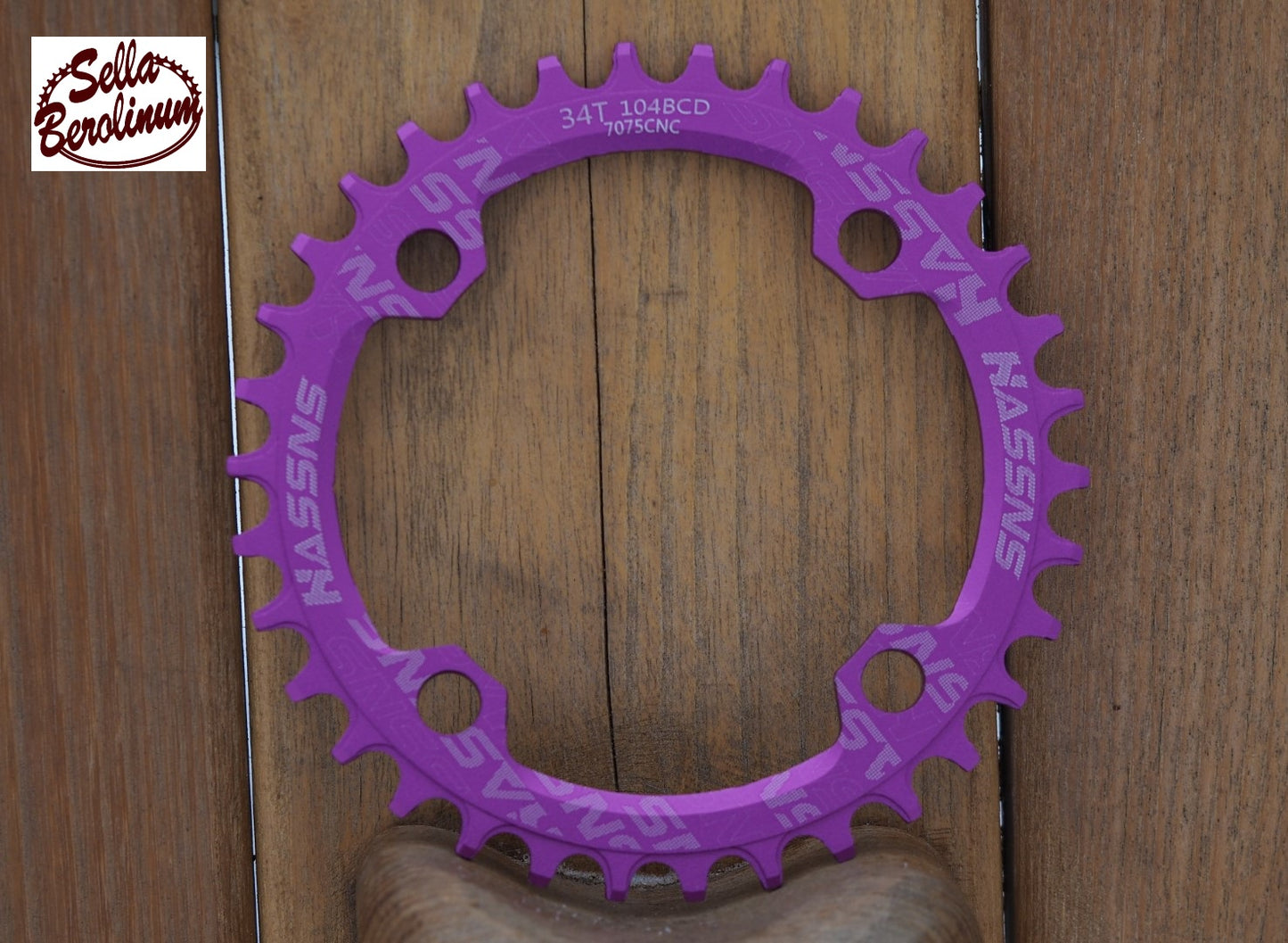 34 oder 36 Z Kettenblatt Hassns LK:104 mm, Lila eloxiert