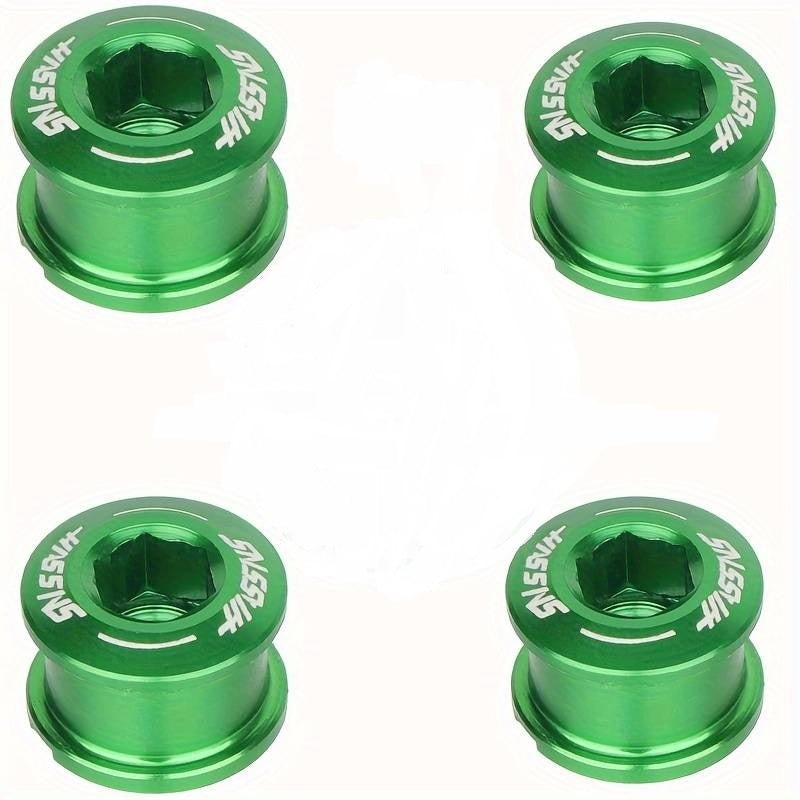 Alu Kettenblatt Schrauben 4er Set für 1 fach Blätter Grün Ø 9,9mm