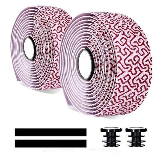Soft Handlebar Tape "Labyrinth" Red/White