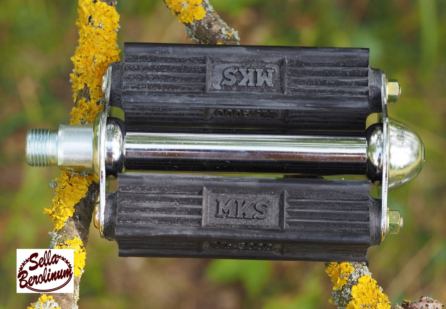 MKS 3000 S Blockpedale mit verchromtem Metallkörper, schwarzen Gummiauflagen, 9/16 Zoll.
