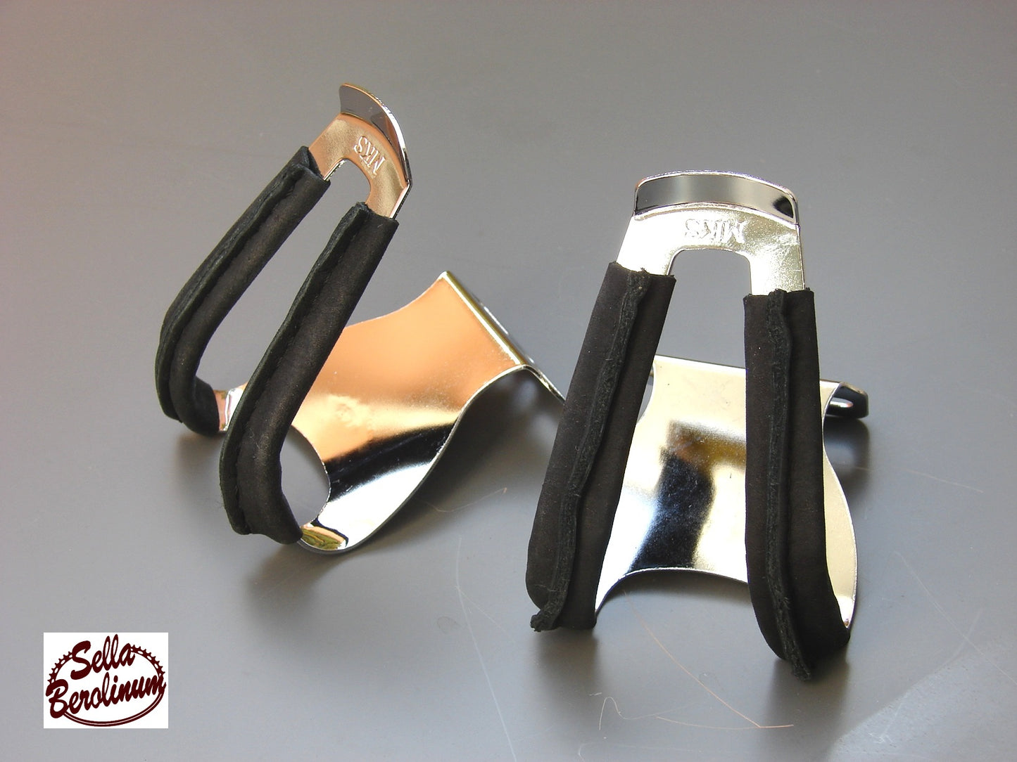 MKS Half Clip Deep Stahl mit schwarzem Leder, Paar
