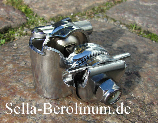 Sattelkloben mit Stützensicherung Silber