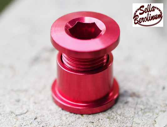 Alu Kettenblatt Schrauben 5er Set für 1 fach Blätter Rot Ø 9,9mm