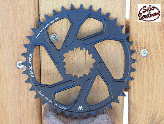 38 Zähne Skelett-Kettenblatt für SRAM 3-Bolt Direct Mount – Schwarz matt