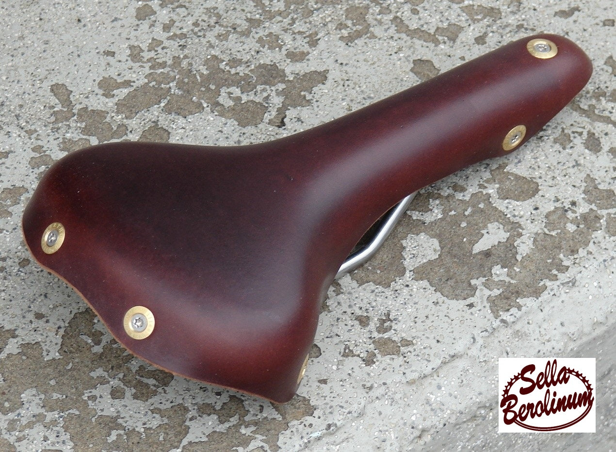 Berthoud Solour Leder / Edelstahl Rennsattel Dunkelbraun