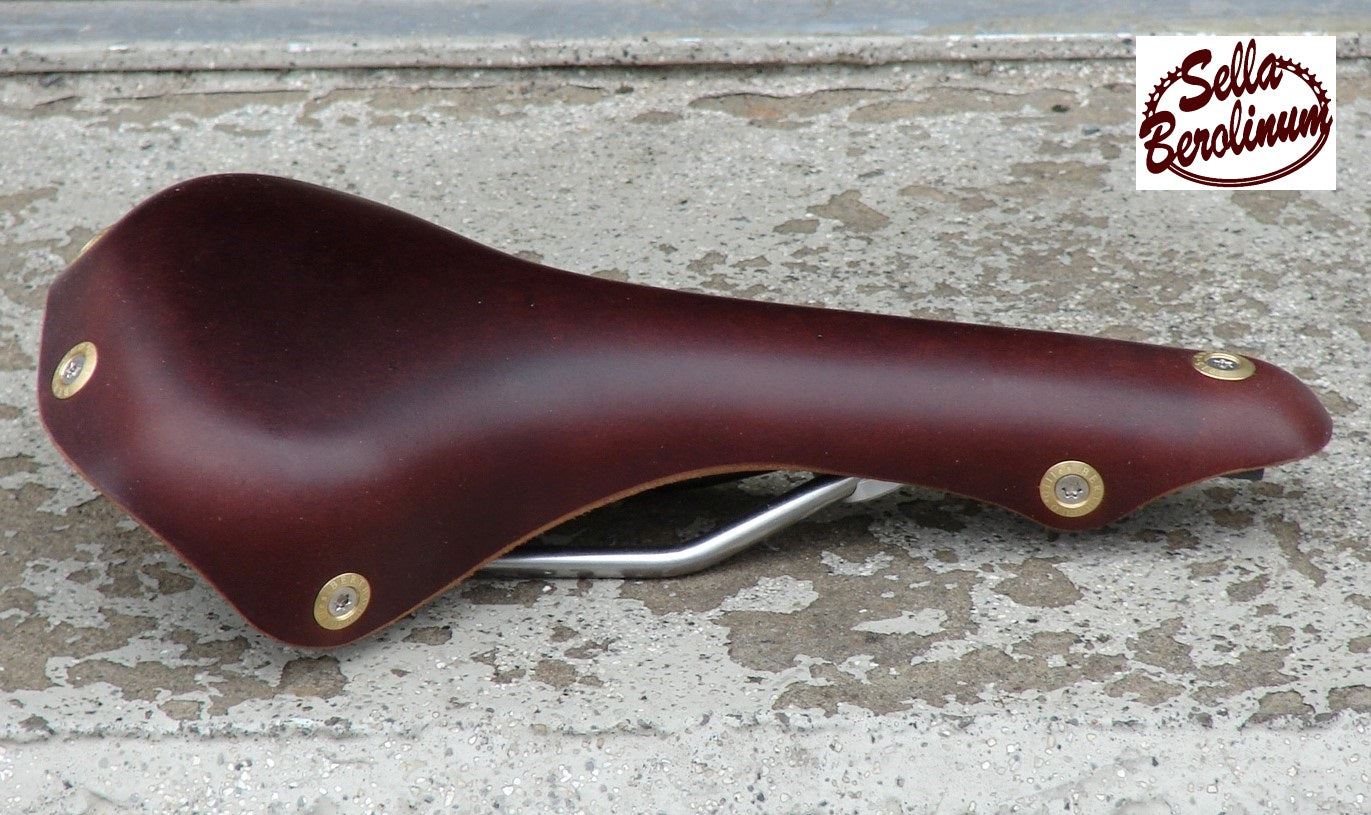 Berthoud Solour Leder / Edelstahl Rennsattel Dunkelbraun