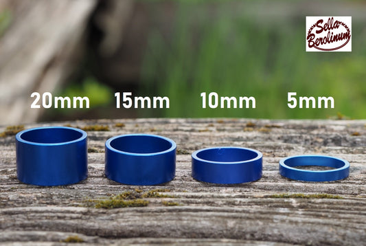 1 1/8" Alu Spacer in 5 / 10 / 15 oder 20 mm Blau elox.