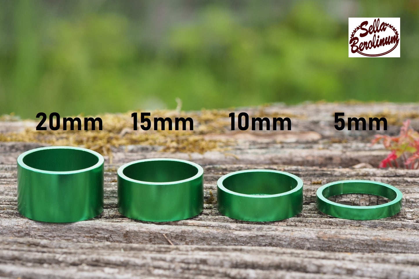 1 1/8" Alu Spacer in 5 / 10 / 15 oder 20 mm Grün elox.
