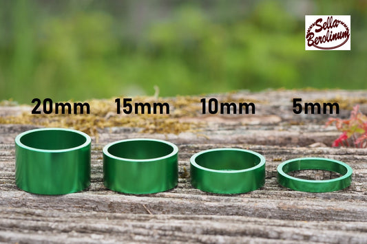 1 1/8" Alu Spacer in 5 / 10 / 15 oder 20 mm Grün elox.