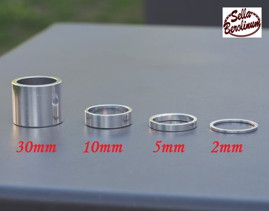 1 1/8" Alu Spacer in 2 / 5 / 10 und 30 mm Silber + 34 mm Außen