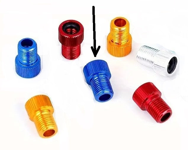 Ventil Adapter SV zu AV Ventil Alu Blau, 1 Stück